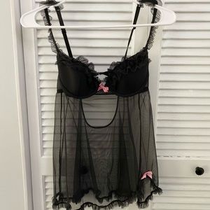 VS Victoria’s Sexret babydoll black lingerie